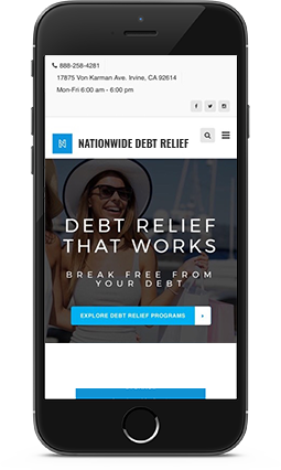 Nationwide Debt Relief - Mobile iPhone View